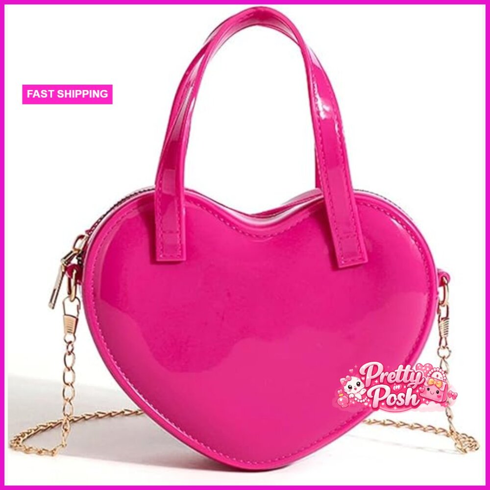 Heart-Shaped Silicone Mini Purse With Adjustable Chain Strap
